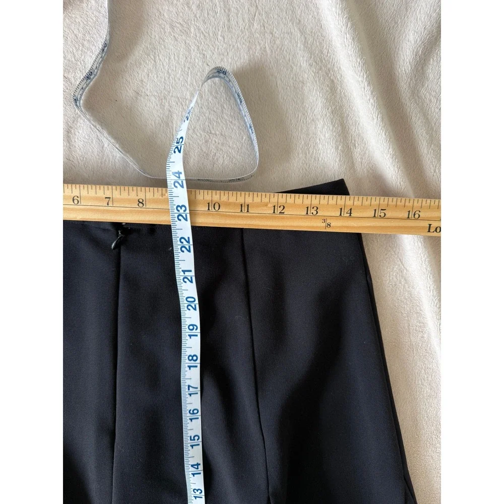 Sunny Taylor Black Flare Skirt Size‎ 4 Satin Ruffle Hem Midi